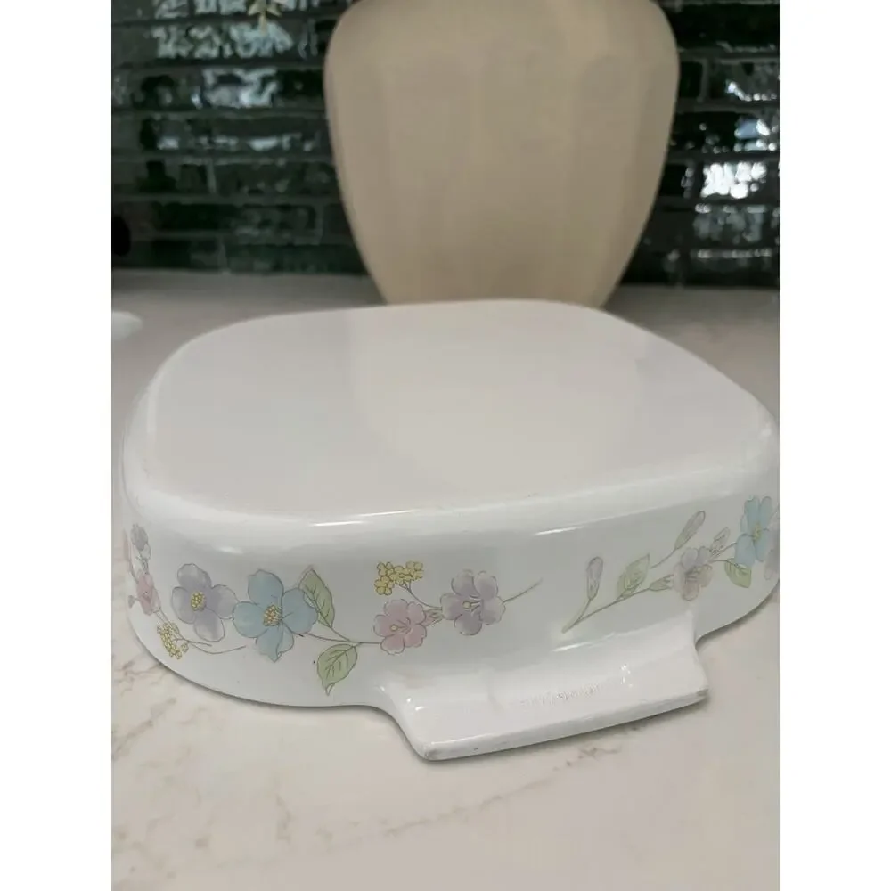 Vintage Corning ware Pastel Bouquet 1.5 Qt Rectangular Baking Dish A-4-B No Lid